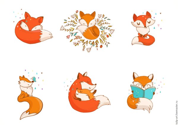 Лиса наклейка