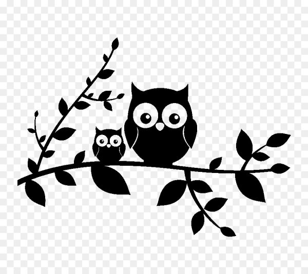 Силуэт Совы на ветке