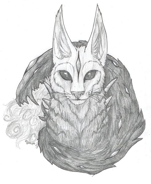 Демонический кот эскиз