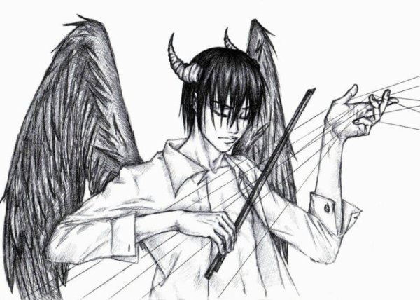 Демон карандашом