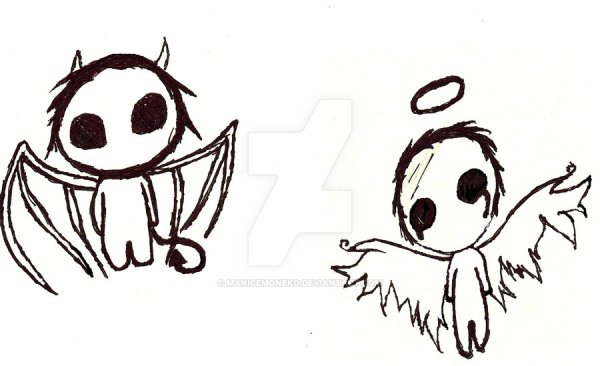 Картинки для срисовки демоны лёгкие