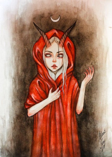 Нарисовать дьявола девушку