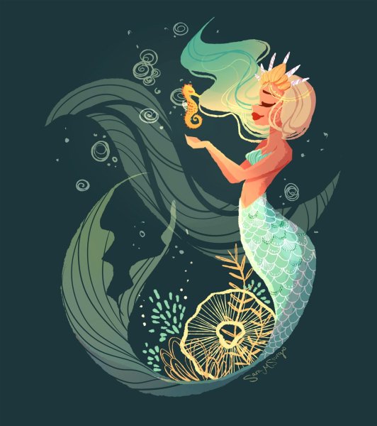 Классные русалки рисунок