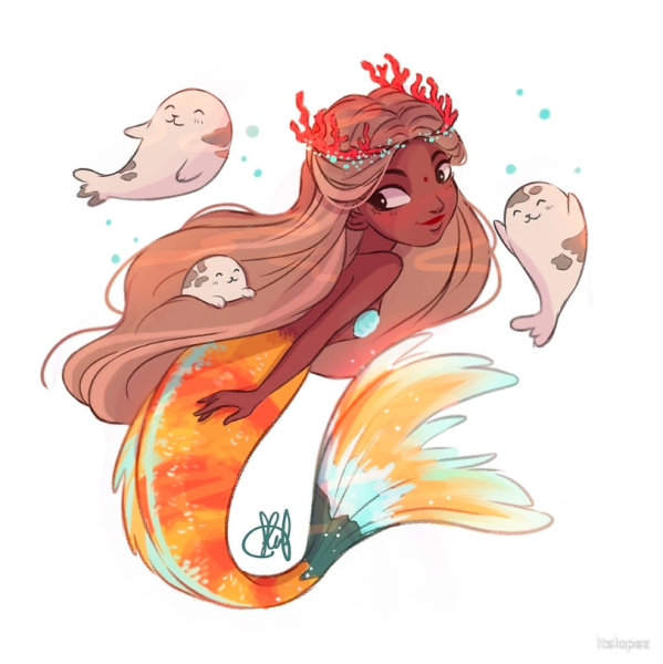 Русалка рисунок