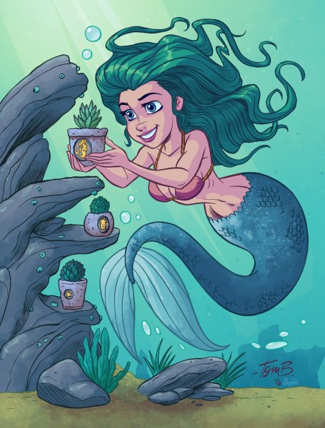 Русалка маркерами