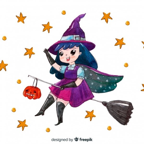 Милая ведьмочка на Хэллоуин