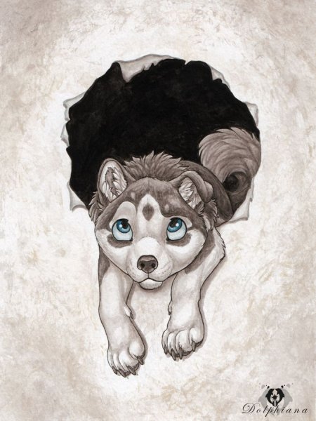 Хаски милые арты