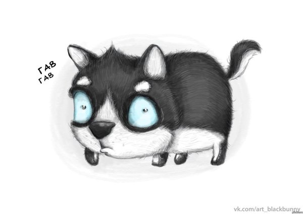 Хаски милый рисунок