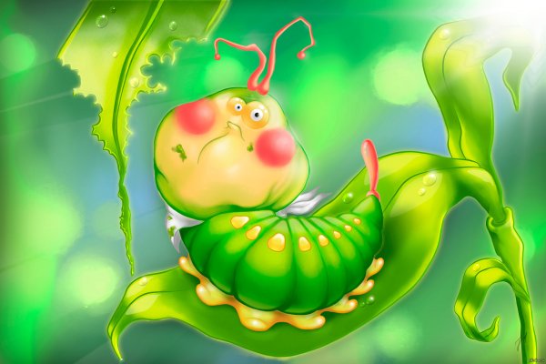 Гусеница мультяшная