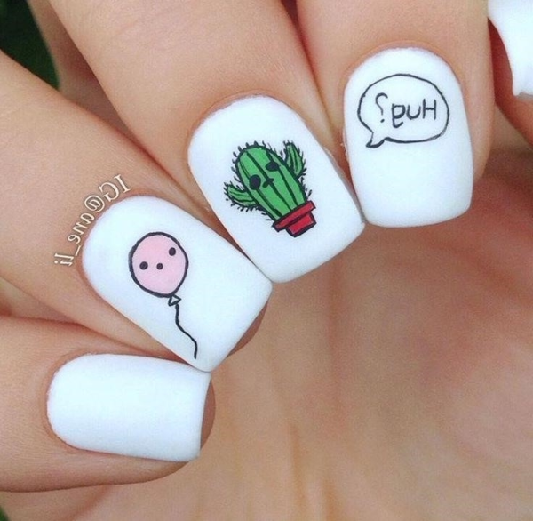 Маникюр на короткие ногти с мордочками