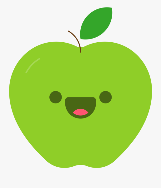 Яблоко в мультяшном стиле