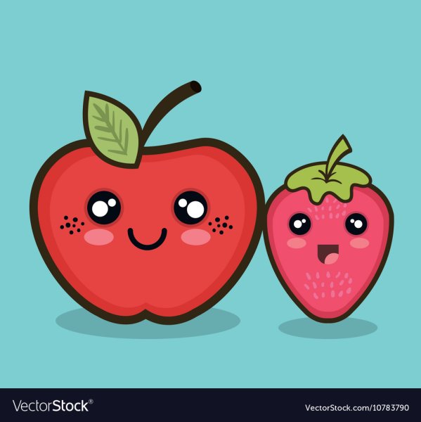 Милые фрукты яблоко
