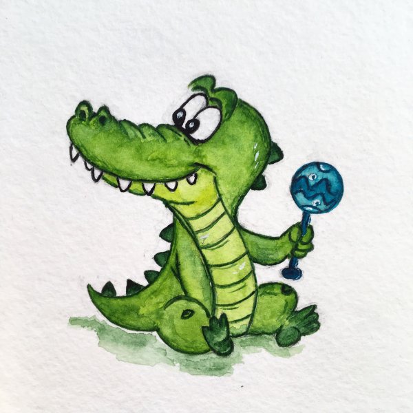 Крокодил арт милый