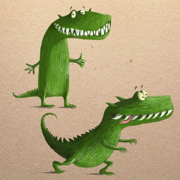 Милый крокодил нарисованный