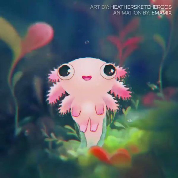 Аксолотль милашка аниме