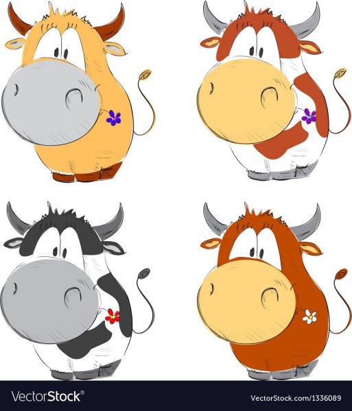 Смешные мультяшные коровы