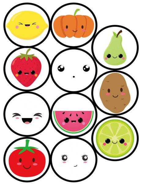 Каквайные овощи и фрукты