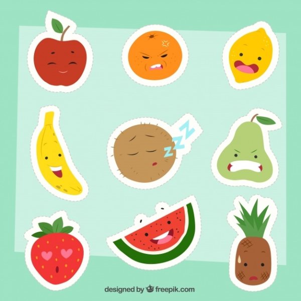 Наклейки "фрукты"