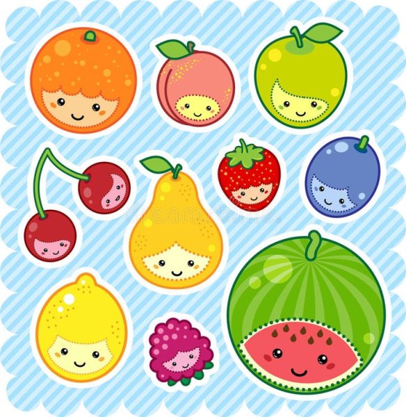 Милые овощи и фрукты