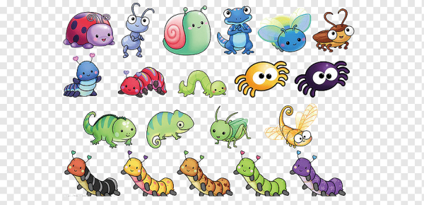 Мультяшные милые насекомые