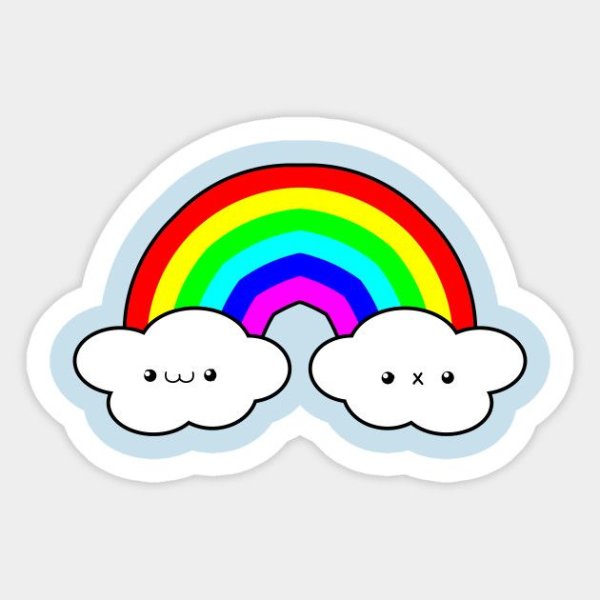 Облачко стикер Радуга