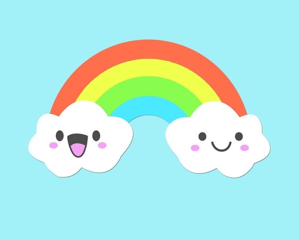 Кавайное облачко с радугой