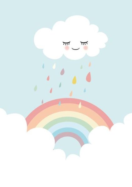 Милое облако с радугой