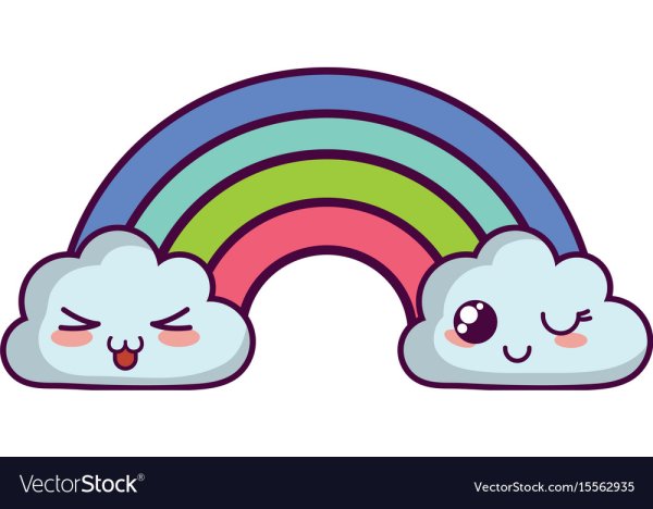 Кавайное облачко с радугой