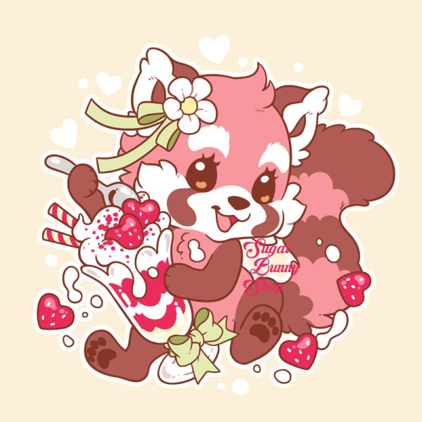 Милые картинки красной панды с сакурой