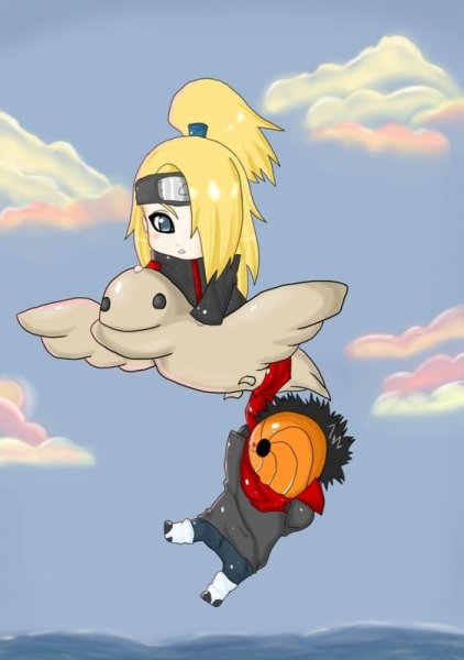 Чиби Наруто Дейдара и Тоби