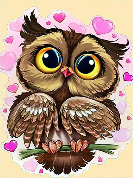 Алмазная мозаика Совенок на ветке