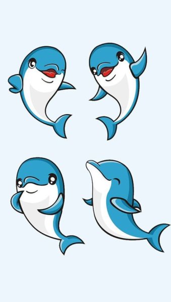 Дельфины мультяшные