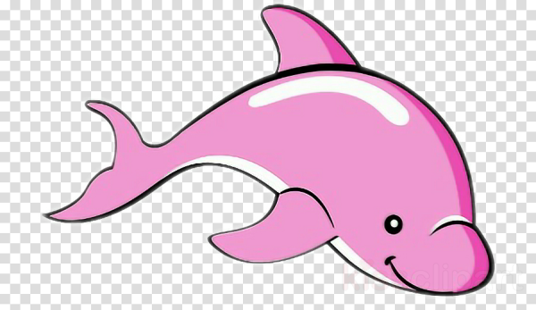 Розовый Дельфин на белом фоне