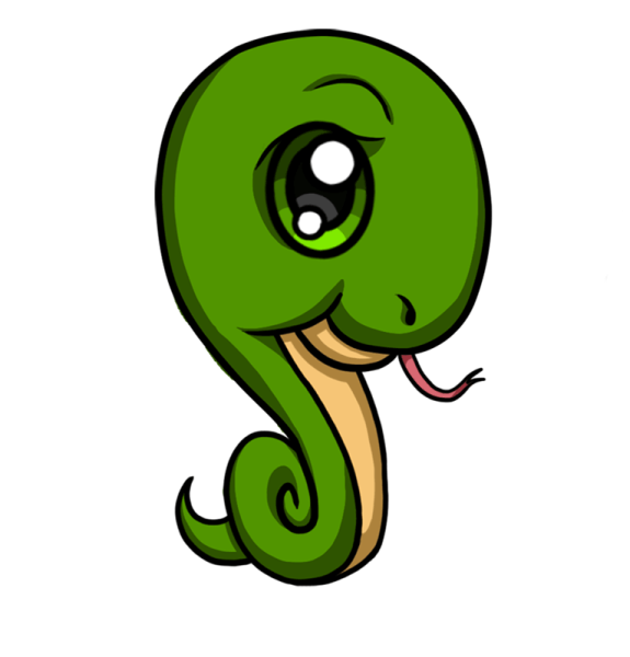 Змея милая нарисованная
