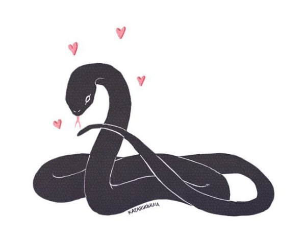 Змея милая нарисованная