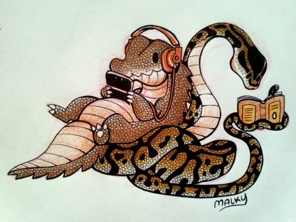 Рисунки милых змеек