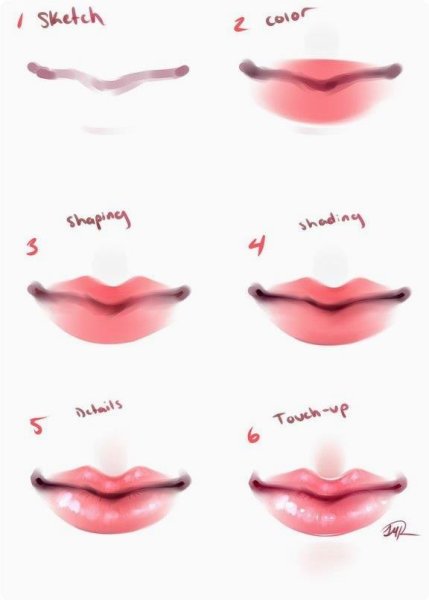 Туториал рисования губ