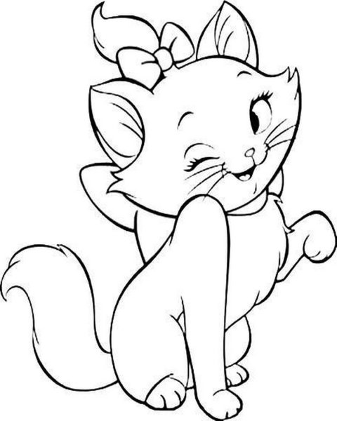 Милые кошечки раскраска