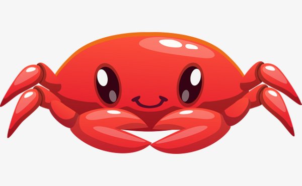 Краб в мультяшном стиле
