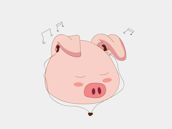 Свинка акварель