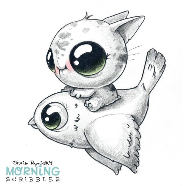 Милые зверьки для срисовки карандашом