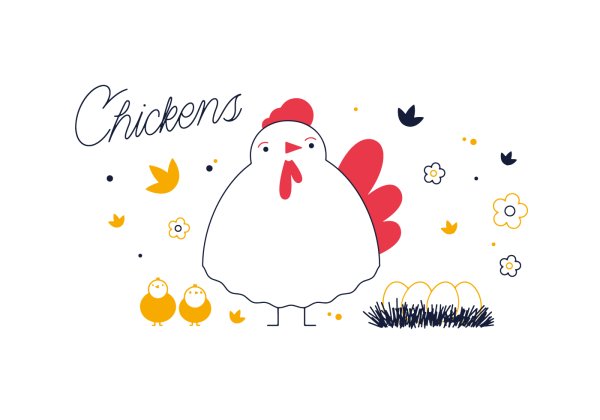 Милая курица рисунок