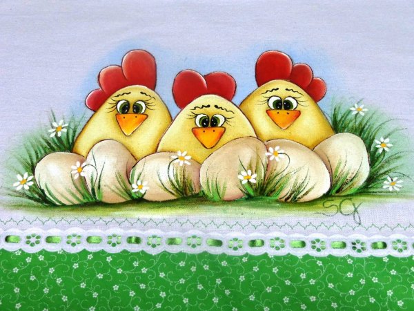 Курица с цыплятами на Пасху