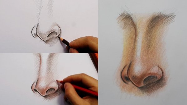 Нос нарисованный цветной