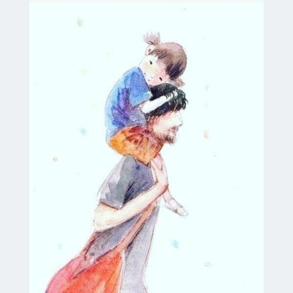 Папа акварель