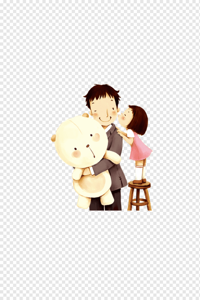 Иллюстрация папа и дочка