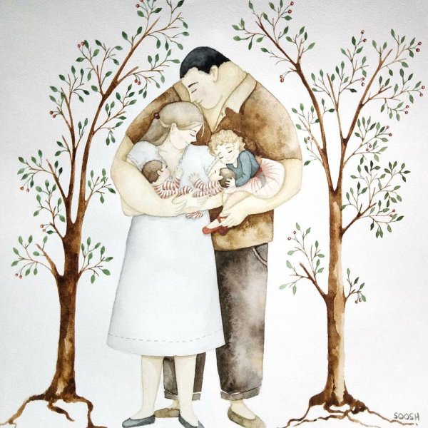 Милые иллюстрации семьи