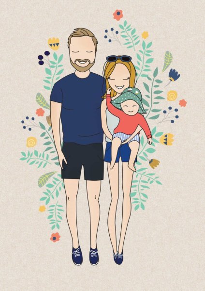 Современная семья рисунок