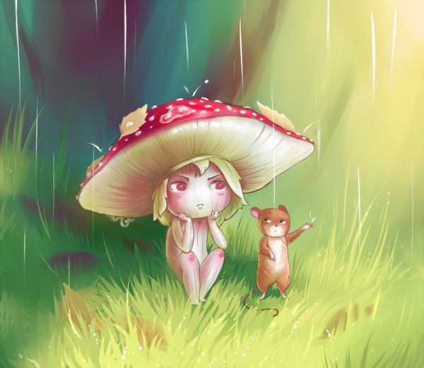 Девушка гриб аниме