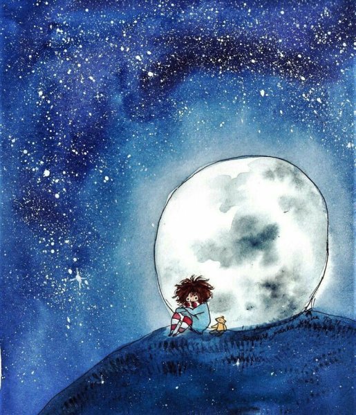 Спокойной ночи акварель